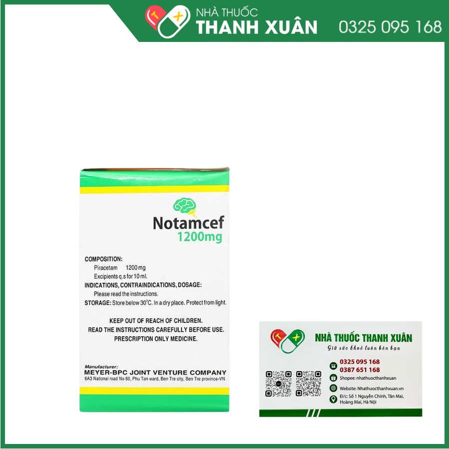 Dung dịch uống Notamcef 1200mg/10ml điều trị triệu chứng chóng mặt